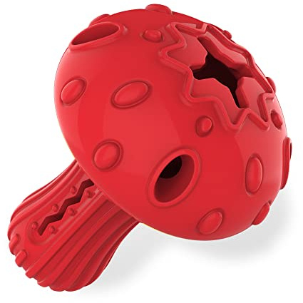 SCHITEC Dog Chew Toy for Large & Medium Dogs, Rubber Treat Dispensing Toy for Aggressive Chewers, Interactive Slow Feeder Tough Puzzle Toys Teeth Cleaning