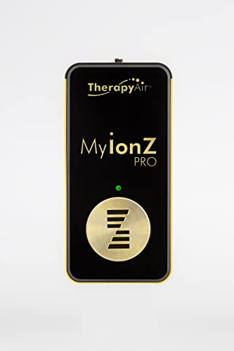 MyionZ Pro Tragbarer Luftreiniger (Black) – Zweite Generation Ionisator, >20 Mio. negative Ionen/cm³, Zone bis 50 cm, Akku 3,7 V/450 mAh, bis 36 h Laufzeit, Ozon ~0,001 ppm, USB-Ladung