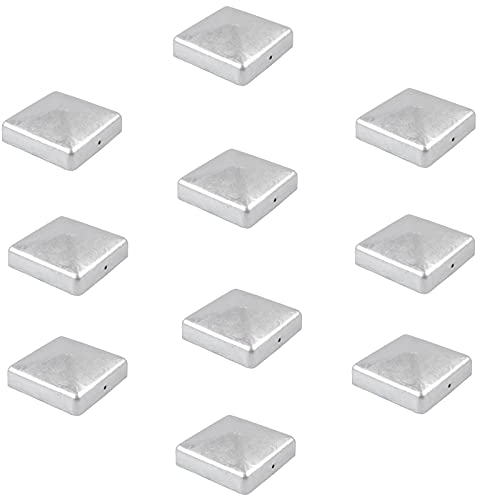 Baumarktplus 10x Pfostenkappe verzinkt Abdeckkappe für Pfosten Pyramide 101 mm 10x10cm