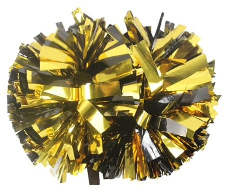 Lovecheer 2PCS Metallic Gold and Black Pom Poms Cheerleading Pro