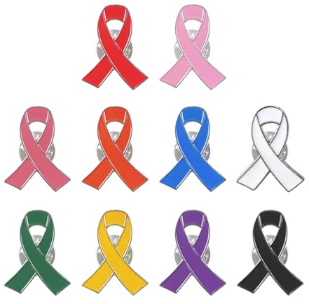 Lot de 10 broches colorées, insignes de bienfaisance, broches avec logo du groupe, insignes de sensibilisation à la santé, décorations personnalisées, Métal