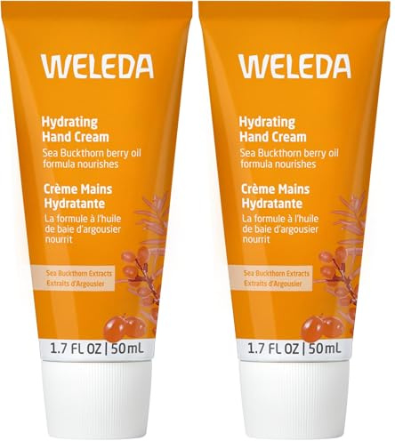 WELEDA Bio Express Handcreme Sanddorn - Naturkosmetik Handpflege Creme für trockene Hände. Nachhaltige Feuchtigkeitscreme für Frauen & Männer mit Grapefruit, Mandarine & Sandelholz Duft (1x 50ml)