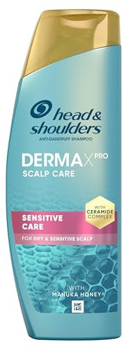 Head & Shoulders DermaXPro Sensitive Care Anti Dandruff Shampoo 300ml with Manuka Honey and Ceramide Complex. Gently Moisturises Dry Scalp and Helps Reinforce the Skin Barrier for Flake-Free Hair
