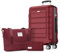 SHOWKOO Valigia Rigida Grande 77cm Trolley Bagaglio a Mano Ultra Leggero ABS+PC Espandibile Durevole Set Valige Trolley da Viaggio Chiusura TSA con Borsa da Toilette e Borsa da Viaggio, Rosso