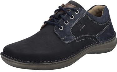 Josef Seibel Herren Bequemschuhe New Anvers 06,Weite K (Extra weit),Wechselfußbett,komfortweite,Schnuerschuhe,dunkelblau,44 EU