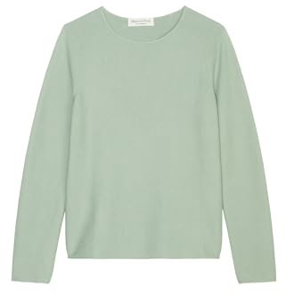 Marc O'Polo Damen Pullover aus Bio-Baumwolle Slim Fit, Grün (Dusty Mint), L