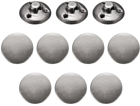QUARKZMAN 10pz Pulsante in Metallo Anticato 18mm Pulsante in Metallo Rotondo Pulsante da Cucire in Ottone Sostituzione Pulsante per Uomo Donna Blazer Giacca in Lana Camicia Giacca, Gunmetal