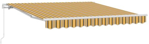 vidaXL Tenda a Strisce Multicolori Manuale Retrattile 350 x 250 cm, Impermeabile e Resistente ai Raggi UV, Perfetta per Patio Esterno e Ombreggiatura in Giardino. Ideale per Il Balcone, Resistente a