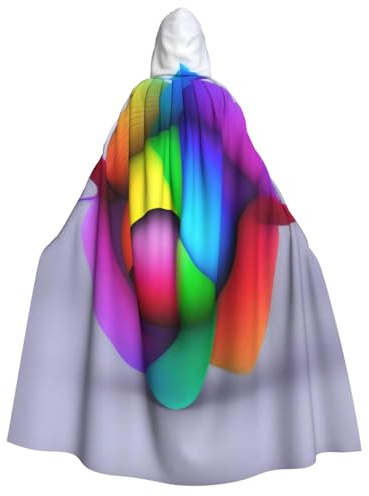 JDbncxe Disfraz de capa con capucha de Halloween, unisex, para adultos, sin bucle, capa de impresión de colisión de color para fiestas, carnavales, exposiciones de cómics y más