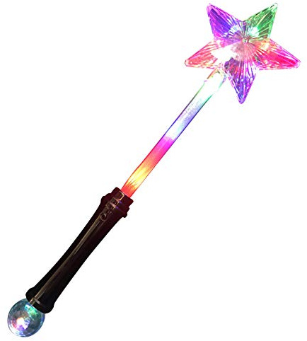 Glowtopia LED Premium Star Wand Magic Flashing Toy (Single Pack)