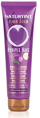 Naturtint Hair Food Mascarilla Purple Rice, Hidrata y Nutre en Profundidad, Restaura el Brillo y Esplendor, Especial Cabello más Seco, 99% de Ingredientes Naturales, Apta Método Curly, 150ml