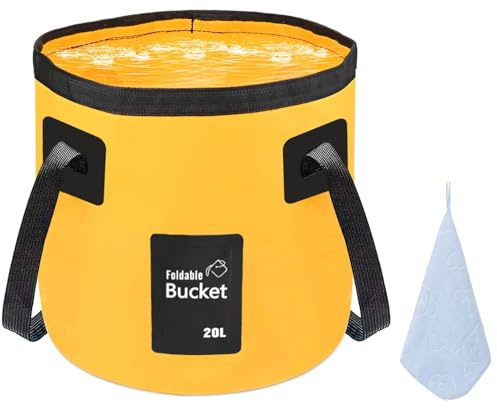 12L/20L Folding Collapsible Water Bucket, Portable for Outdoor, 12L, Yellow