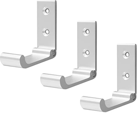 WANGCL Gancho de pared plegable invisible plegable gancho de montaje en pared de aluminio para cocina, cuarto de baño, dormitorio con tornillos de montaje - plateado