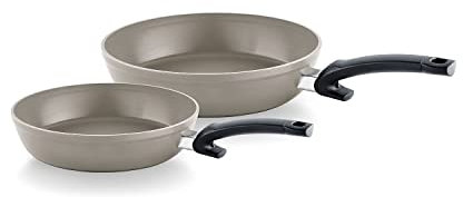 Fissler Ceratal Comfort Pfannen-Set / 2-teilig, Aluminium-Pfanne, Keramik-beschichtet (24+28 cm) Ceramic Bratpfanne antihaftend – Induktion [Exklusive bei Amazon], Grau