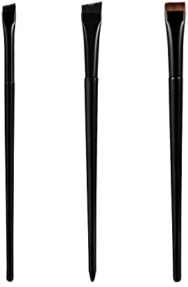 3 Pezzi Set Pennelli per Eyeliner per Sopracciglia, Pennello per Eyeliner Piatto Sottile Pennello per Sopracciglia Smussato Pennello per Sopracciglia Angolato per Ciglia Sopracciglia Eyeliner
