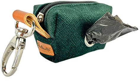 Halter für Hundekotbeutel, Spender für Hundekotbeutel, Erstklassiger, stilvoller, haustierfreundlicher Stoff (Flaschengrün)