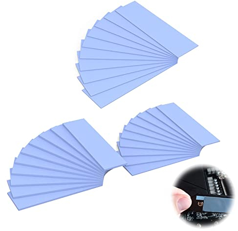 Almohadillas De Silicona Conductoras Térmicas, 30 Piezas Almohadilla Térmica CPU de 67 x 20 mm, Térmico Conductivo Almohadillas De Silicona, Almohadillas Térmicas De Silicona, Thermal Pad Silicona