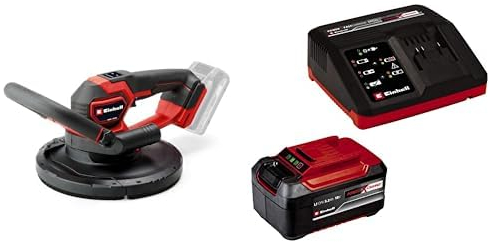 Einhell Professional Levigatrice per cartongesso a batteria TP-DWS 18/225 Li BL Solo Power X-Change + Einhell Starter Kit 5,2 Ah con batteria e caricabatterie Power X-Boost, Li-Ion, 18 V, Tempo di ric