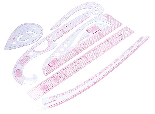 Ensemble de Règles de Couture Courbe Française, Kit de Création de Patrons 7 Pièces pour Débutants, Tailleurs, Designers – Idéal pour L'artisanat et la Conception