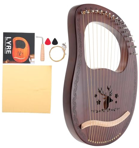 fUfIzU 1 Satz 16-Ton-Lyra-Holz-Harfeninstrumente Holz 16-Ton-Harfe Anfängergitarren Antiker Stil Lyra-Harfe Musikinstrument Holz-Lyra-Harfe Vintage-Saiteninstrument