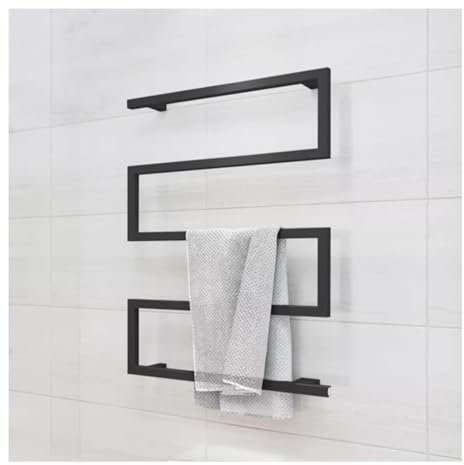 Nero Asciugamani Elettrico Soffiante, Radiatore Asciugamani Elettrico Bagno Parete Porta Asciugamani Riscaldante Impermeabile IPX4, Basso Consumo 95 W, 80 X 60cm