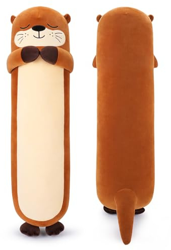 Sprinqdawin Large Otter Stuffed Animal,33.5” Long Otter Plush,Kawaii Plush Toys,Cute Plushies Animal Gifts,Animals Body Pillow Sleeping Hugging Pillow Cushion Doll for Kids Adults Birthday