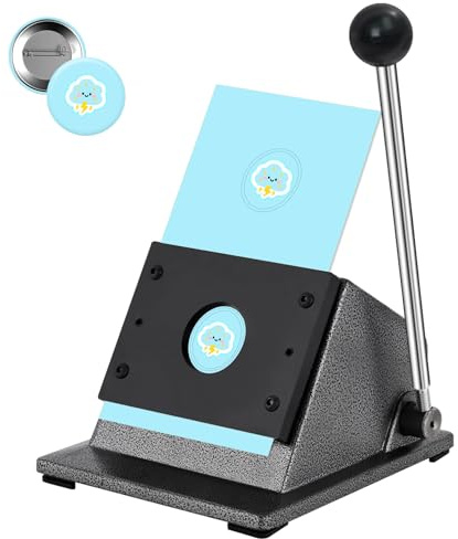 YUCHENGTECH 1 Button Paper Cutter Graphic Punch Die Cutters for Buttons 1.377 Heavy-Duty Circle Cutter Punch for Scrap Paper Films Cardboard Photo Paper (for 25mm Buttons)