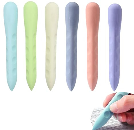 OYUUJII Gommes Coloré pour Enfant,6 Pièces Grande Gommes en Forme de Crayon Antidérapant Effaceur de Trous Caoutchoucs pour Enfant élève Fournitures Scolaires et de Bureau