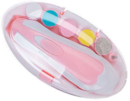 RASTKY Elektronisk babynagelklippare, säker manikyrnagelklippare för spädbarn, bärbar nagelslip för, jul, halloween (PINK)