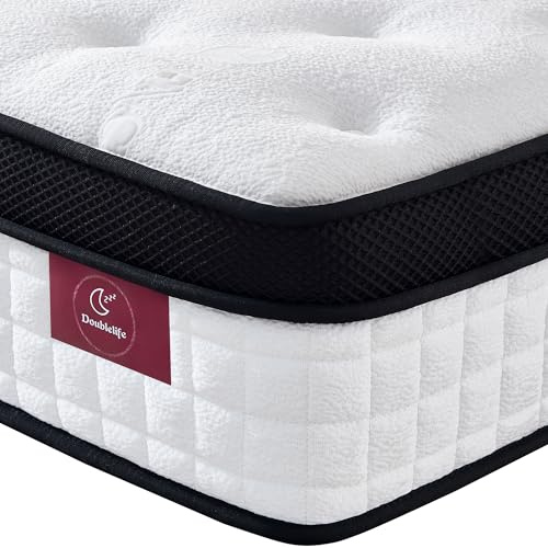 Doublelife King Size Mattress 5FT, 11 Inch Gel Memory Foam 9 Zone Orthopedic Mattress, Breathable Foam with Individually Pocket Spring, Motion Isolation, Edge Support(150x200x28cm)