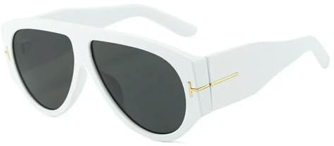 Fryloo Occhiali da Sole Donna con Montatura Grande Uv400, tonalità alla Moda Ispirate Ai Designer per Lo Stile All'aperto E La Guida-Bianco Grigio