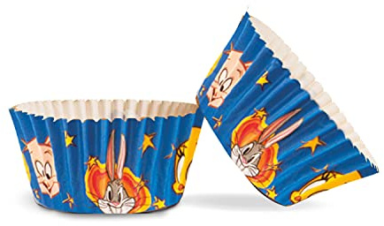 Dekora - 339237 Caissettes Cupcakes avec Design Looney Toons-50 Unités, Papier, Ø 5 x 3 cm