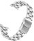 Kai Tian 20mm Gebogenes Ende Edelstahl Uhrenarmband, Konisch Armband für Herren Damen Bereitstellungsschnalle Silber