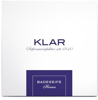Klar Seifen Badeseife Herren 150g, palmölfrei, mit zitrischer Ledernote, geeignet für normale Haut, Seife 11008