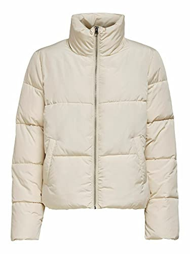 JdY JDYNEWERICA OTW NOOS Chaqueta acolchada para mujer, Moonbeam/detalle: cremallera plateada, XS, Moonbeam/Detail:silver Zipper, XS