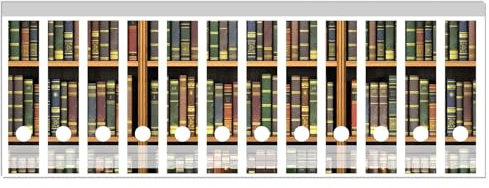Wallario Ordnerrücken Sticker Bibliothek - Regal voller Alter Bücher - Rückenschilder für 12 breite Ordner, Klebeetiketten