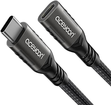aceyoon 240W Alargador USB C, USB Tipo C 3.1 20Gbps Gen2 USB C Macho a Hembra PD QC3.0 Carga Cable Extensión 4K@60Hz Compatible con MacBook Pro Air M2 M1, para Samsung Galaxy y más (0.5M)