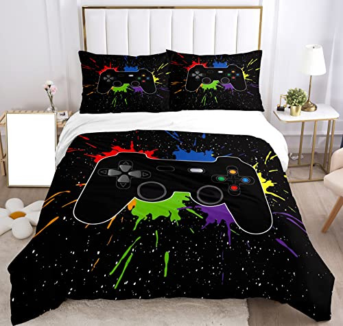 SHUAIG Housse de Couette pour Jeux Ensemble de literie Linge de lit Set Gamepad Lit Couverture de lit Microfibre et Couvercle d'oreiller. (Couleur,220x240cm)