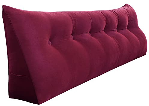 Rucener Schienale Letto Triangolari Cuscino Letto Schiena Schienale Testata Letto Divano Cuscino Lettura Il Perfetto Cuscino perLettura Regalo per la festa del papà Vino rosso 180CM