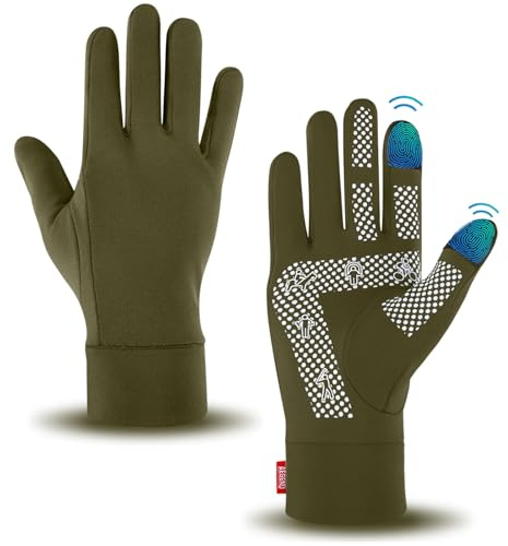 Aegend Lightweight Winter Gloves for Men Women, Warm Running Gloves Touchscreen Thermal Glove Liners for Cold Weather Driving, Cycling & Hiking, Non-Slip, Elastic Cuff, Stretchy, Durable