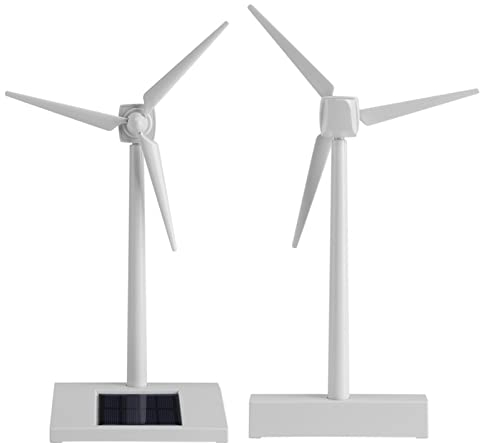 2 pièces Moulin à Vent Solaire, modèle de Moulin à Vent de Bureau, Jouet d'éolienne à énergie Solaire, Moulin à Vent à énergie Solaire, Jouet pour la Maison, Le Bureau, la