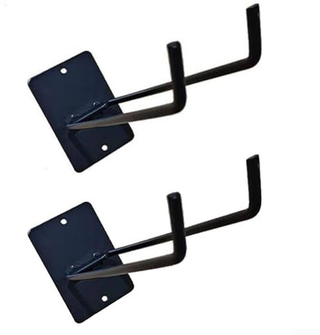Gettimore 2 robuste Eisen-Wandhaken für Gartengeräte, perfekte Aufbewahrungslösung für Ihr Garagenzubehör (zwei Schraubenlöcher)
