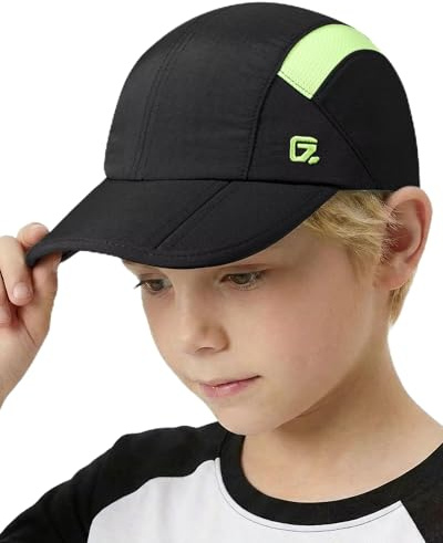 GADIEMKENSD Casquette Enfant, Casquette de Baseball Pliable pour Tout-Petits, Protection Solaire UPF50+, légère et Respirante, Convient aux garçons et Filles de 4 à 9 Ans, Noir