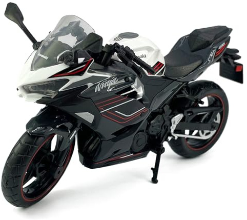 1:12 Scale for Kawasaki Ninja 400 2023 Motorcycle Model Toy, Plastic and Metal Diecast Toy Motorcycle Bike, Mens Collection Toys for Boys Kids Gifts, Cake Topper Home Office Decor, Black