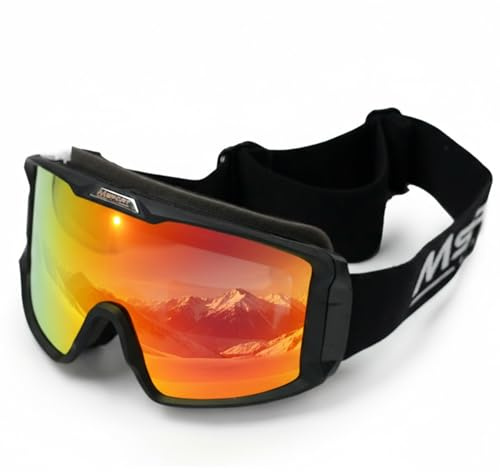 Msport Máscara de Esquí y Snowboard REVO HD Vision – Gafas de Ventisca Antivaho, Protección UV400, Compatible con Gafas de Vista (OTG) - Naranja