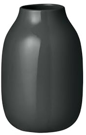 blomus Vase -COLORA- | Keramikvase für Blumen & Dekoration | Blumenvase Farbe Peat glänzend | Größe S