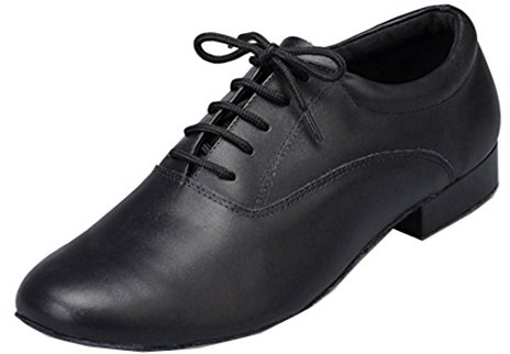 MGM-Joymod Chaussures de danse latine moderne à lacets classiques en cuir à bout fermé pour homme Salsa Tango Samba Jazz Rumba