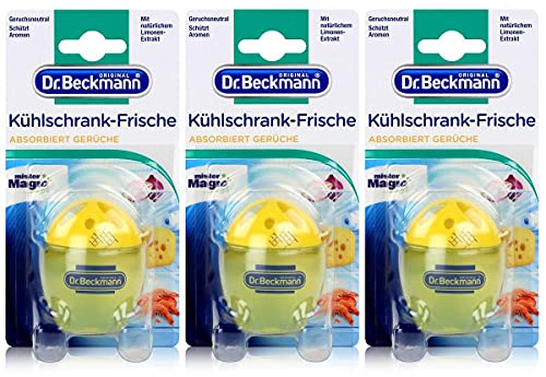 Dr. Beckmann Kylskåp färsk lime | Absorberar lukter, skyddar aromer | med naturligt limeextrakt & ekologisk alkohol | 3-pack (3 x 40 g)