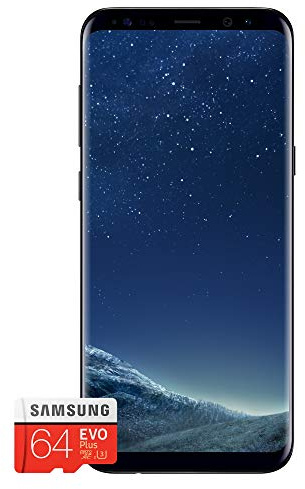 Samsung Galaxy S8+ Smartphone, Midnight Black, Display 6.2, 64 GB Espandibili [Versione Italiana] + Micro SD 64 GB Samsung EVO Plus