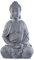 Neustein XXL Großer Buddha 50 cm Steinoptik Garten Deko Figur Skulptur Feng Shui sitzend Steinfigur-Optik (dunkelgrau)